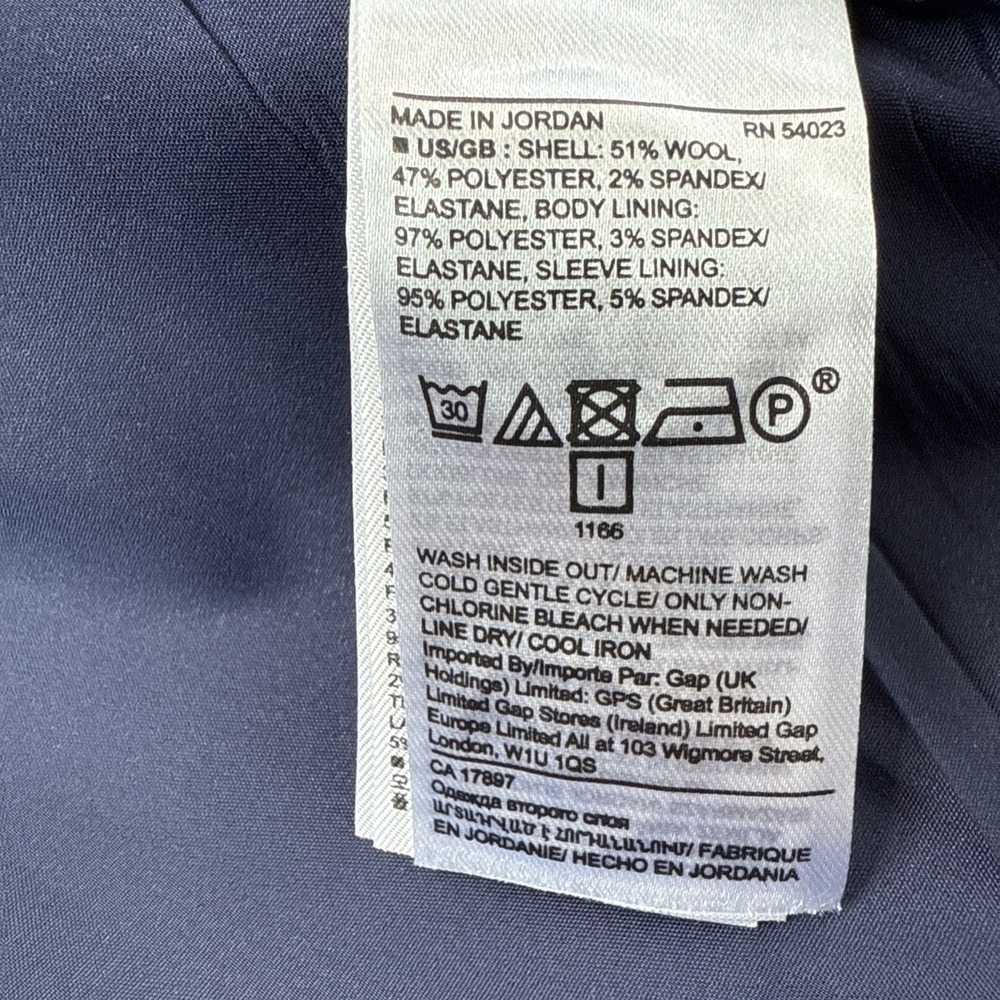 Banana Republic Classic Fit Blue Blazer 2‎ Marzotto Italian Wool Blend Workwear - Picture 13 of 16